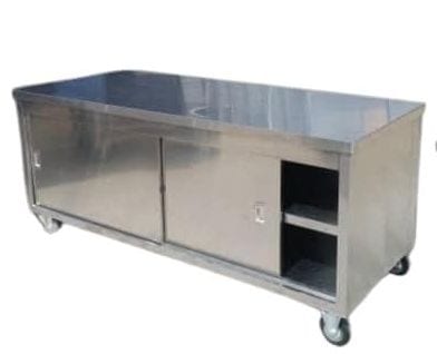 Cabinet range — a stainless steel unit fabricated by the company.