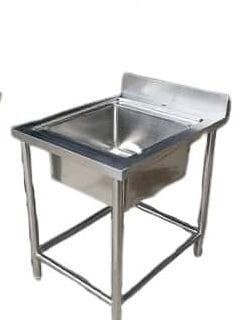 Sink range — a stainless steel unit fabricated by the company.